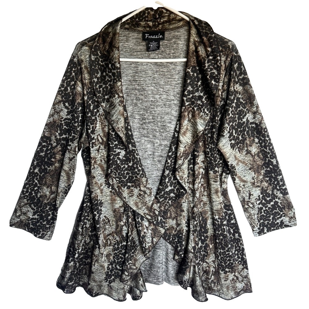 Frazzle Peplum Cardigan Womens XL Grunge Flared Open Front Swing Fairygrunge
